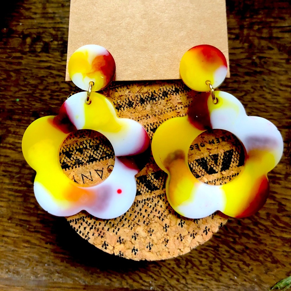 Retro inspired handmade earrings